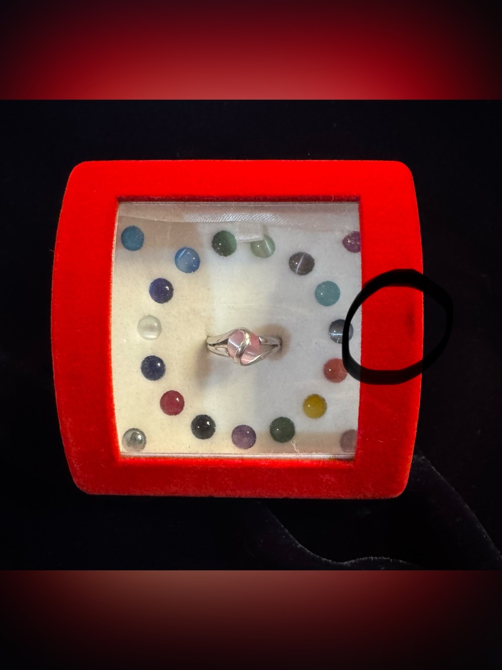 Vintage Sterling Silver Ring, 6, w/ 20 Multicolor Interchangeable Center Beads - Picture 13 of 15